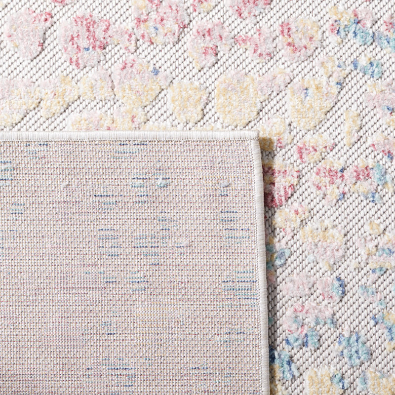 Wrought Studio Clerkin Aqua/Pink Indoor/Outdoor Rug Wayfair